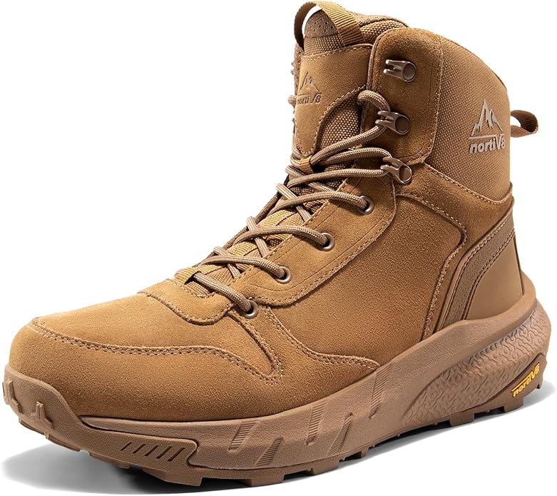 NORTIV 8 Men's Military Tactical Boot Lightweight Comfortable Boots for Work All Day Side Zipper Motorcycle Combat Hiking Boots Metrostrike(8-9 Inches)