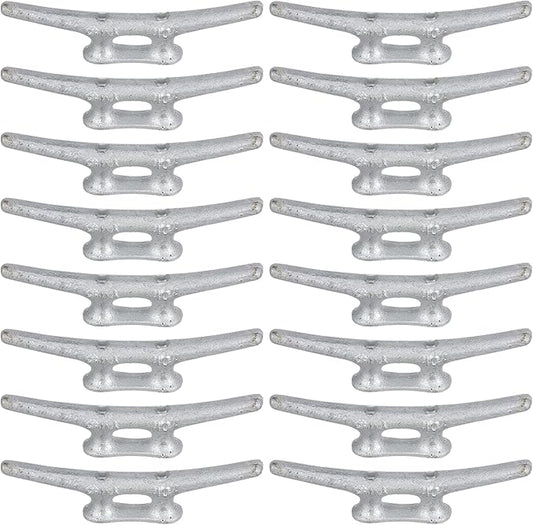 MarineNow Hot-Dipped Galvanized Iron Dock Cleat – Choose Size: 4", 6", 8", 10", 12", 14" – Heavy-Duty Boat Cleats for Dock Lines – Available in Single or Bulk Multi-Packs