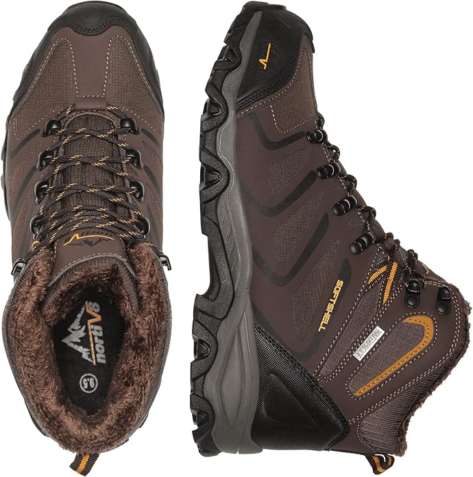 NORTIV 8 Men's Ankle High Waterproof Hiking Boots Outdoor Lightweight Shoes Trekking Trails Armadillo