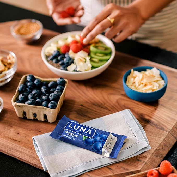 LUNA Bar - Variety Pack - 6 Flavors - Snack Bars - Non-GMO - Gluten-Free Protein Bars - Made with Organic Oats (12 Pack)
