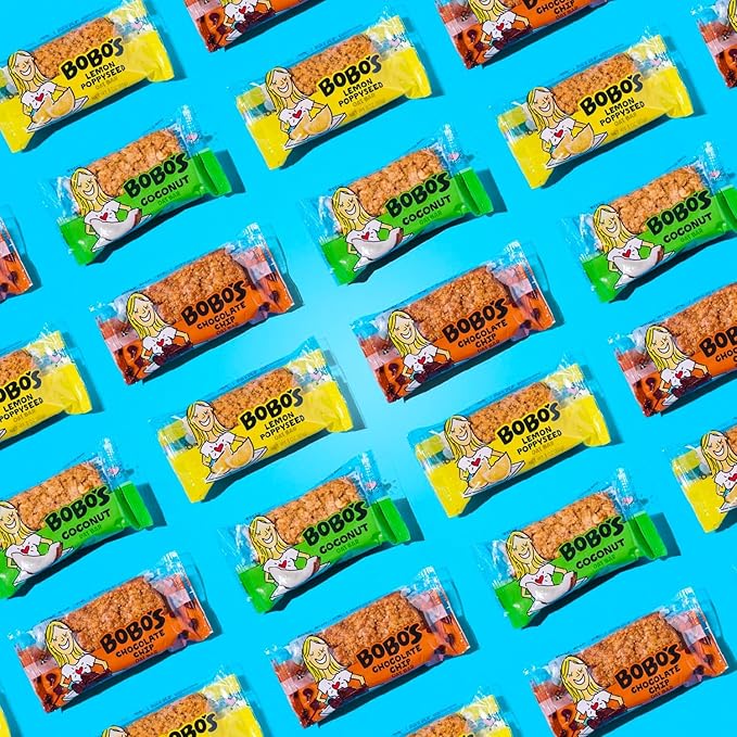 Bobo's Oatmeal Bars, Chocolate Chip, Gluten Free Vegan Whole Grain Oat Bars, Pack of 12