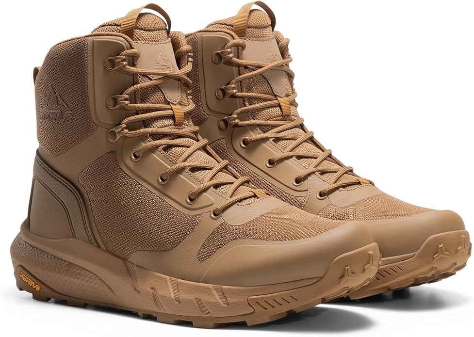 NORTIV 8 Men's Military Tactical Boot Lightweight Comfortable Boots for Work All Day Side Zipper Motorcycle Combat Hiking Boots Metrostrike(8-9 Inches)