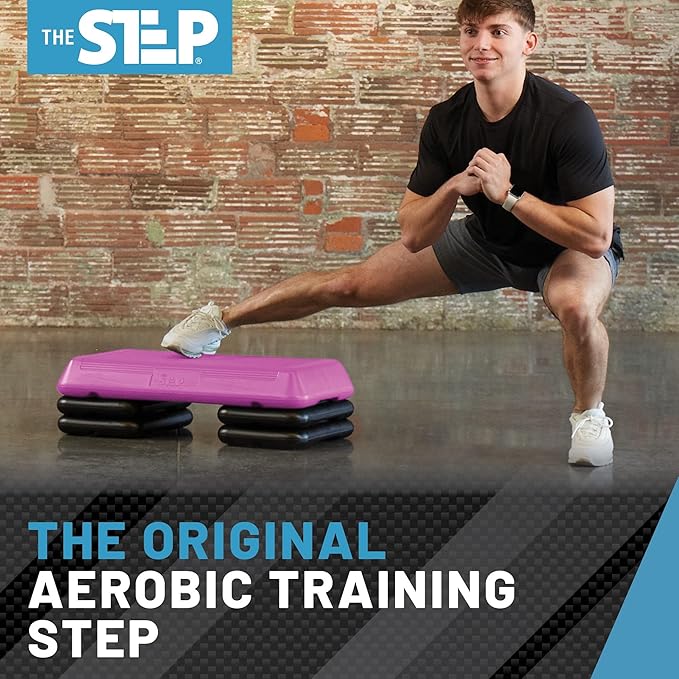 Freestyle STEP Exercise Step Platform, Circuit Size Stepper for Exercise at Home with 2 Risers