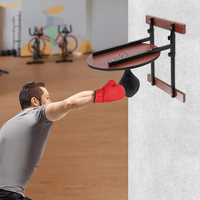 Heavy Duty Wall-Mounted Speed Bag Platform Kit, 220lbs Capacity Adjustable Height (5-Position) with PU Speed Ball - Professional Boxing Training Equipment for Home Gym, Boxing & Martial Arts