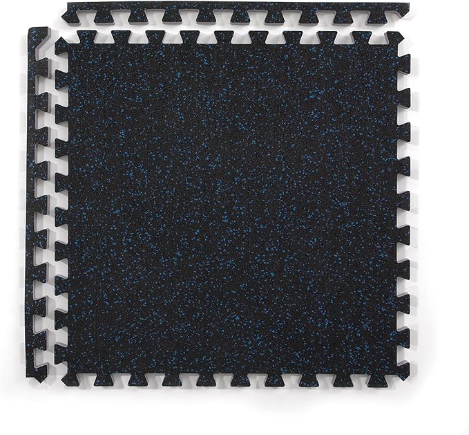 IncStores Impact Foam Rubber Floor Tiles, Interlocking Home Gym Floor Matts for Weight & Workout Equipment Room Padding, 2'x2' Tiles