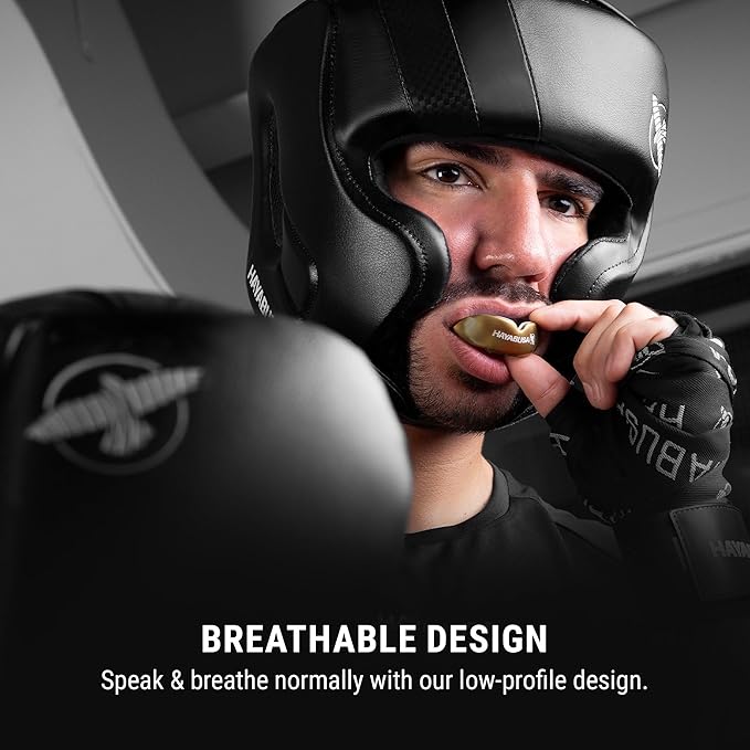 Hayabusa Combat Sports Mouth Guard Youth, Kids and Adult Sizes Comes with Case - Gold/White, Adult