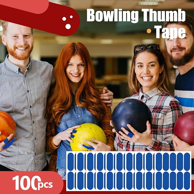 100 PCS Bowling Thumb Tape - Bowling Finger Tape - Thumb Tape Protector for Bowling(Multiple Colors, 1 x 2.8 Inches, Breathable)