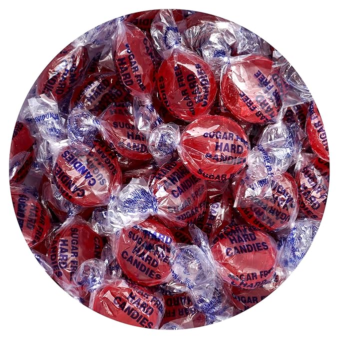 Arcor Sugar Free Cinnamon Hard Candy Discs, 1 Pound Bulk Bag (Approx. 70 Pieces), Zero Sugar Cinnamon Candy Individually Wrapped Hard Candy, The Hampton Popcorn & Candy Company