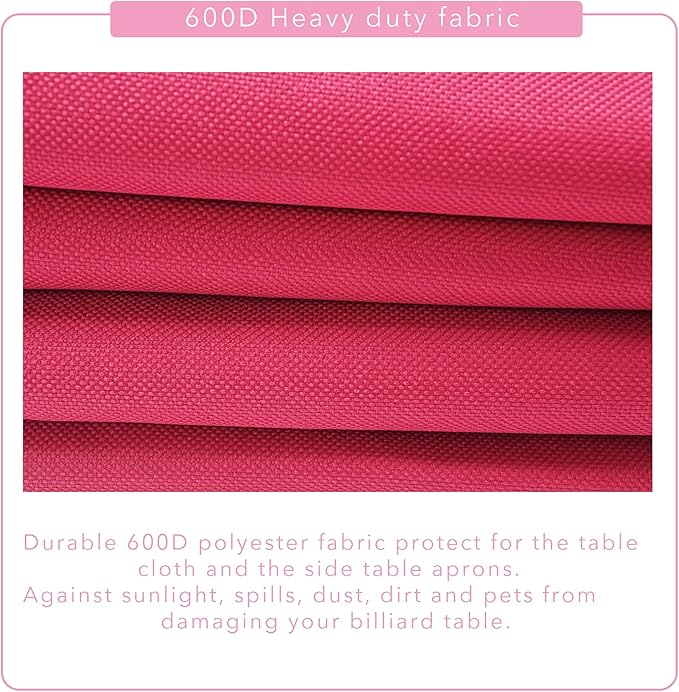 7/8/9FT Heavy Duty 600D Polyester Canvas Billiard Pool Table Cover(7 Colors Available) (Wine Red, 7-Foot)