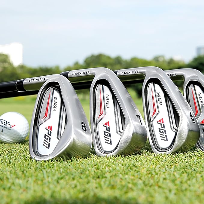 PGM Men's Oversea 9/12 Pieces Complete Golf Club Set with High-Strength Thin Face Design 460cc Driver High Forgiveness Ideal for Beginners