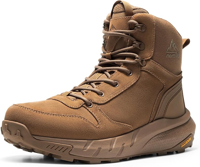 NORTIV 8 Men's Military Tactical Boot Lightweight Comfortable Boots for Work All Day Side Zipper Motorcycle Combat Hiking Boots Metrostrike(8-9 Inches)