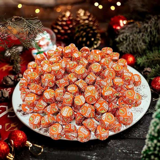 Zero Sugar Peanut Butter Cups - Miniatures Peanut Bite-Size Treat Candies Encased in a Crunchy Milk Rich Chocolate Shell for a Melt in Your Mouth Snacking, 2lb Bulk Candy Individually Wrapped Bag