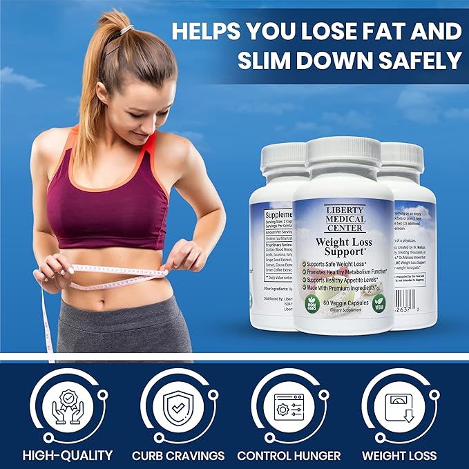 Doctor Recommended Healthy Weight Loss Supplement | Appetite Suppressant for Weight Loss | Fat Burner for Women and Men | Vegan, Non-GMO, Gluten Free | Metabolism Booster | 60 Count (30-Day Supply)