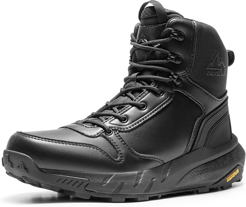 NORTIV 8 Men's Military Tactical Boot Lightweight Comfortable Boots for Work All Day Side Zipper Motorcycle Combat Hiking Boots Metrostrike(8-9 Inches)