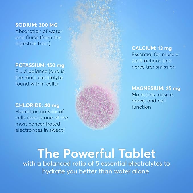 Nuun Sport Electrolyte Tablets with Magnesium, Calcium, Potassium, Chloride & Sodium, Gluten Free & Vegan, Fruit Punch, 8 Pack (80 Servings Total)