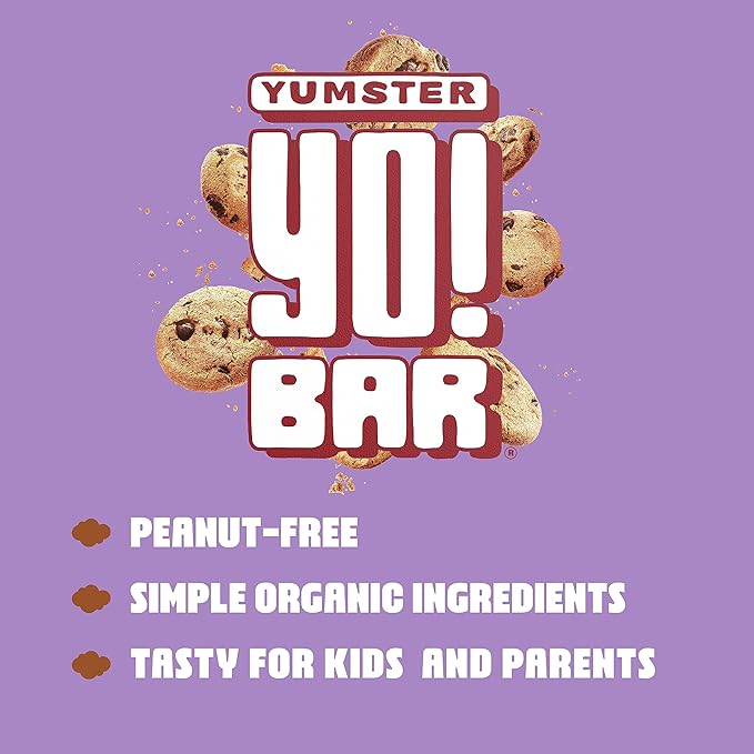 Yo! Bar by Bearded Brothers Vegan Organic Kids Bar, Cookie Dough (25 Bars) - Gluten Free, Paleo and Whole 30 | Soy Free, Non-GMO, Low Glycemic, No Sugar Added, Fiber + Whole Foods
