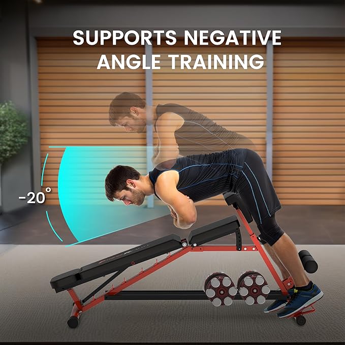 Fitness Reality 3-in-1 FID Weight Bench, Hyper Back Extension, Roman Chair, Adjustable Ab Sit up Bench, Incline Decline Bench