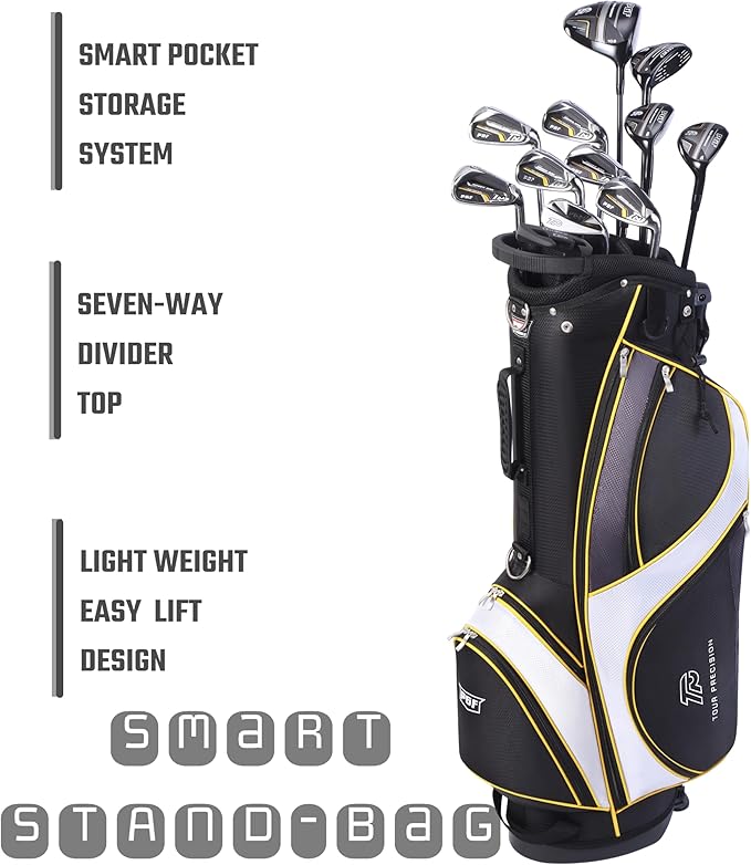 PGF Men's Gold TP Complete Golf Club Package Set [17-Pieces]