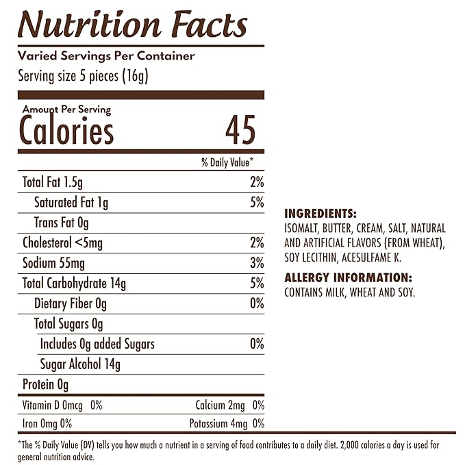 Werther's Original Premium Sugar Free Hard Creamy Caramel Candies 1-Lb Individually Wrapped Low Carbs Candy Snacks Keto And Diabetic Friendly (16-oz)