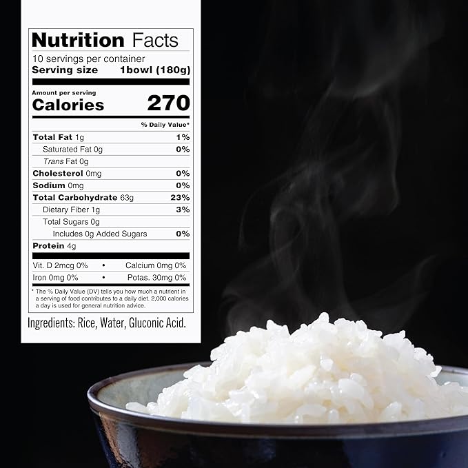 IRIS Instant White Rice (10 Pack), Ultra Premium Japanese Short Grain Sushi Sticky Rice, Microwave for 80 seconds (1.2 Minutes), Gluten Free Vegan, Grown Polished and Packed in Japan