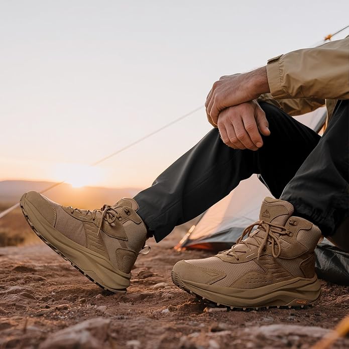 NORTIV 8 Men's Wide Toe Box Hiking Boots Low Drop Waterproof Outdoor Trekking Camping Shoes for Plantar Fasciitis Bunion Katahdin