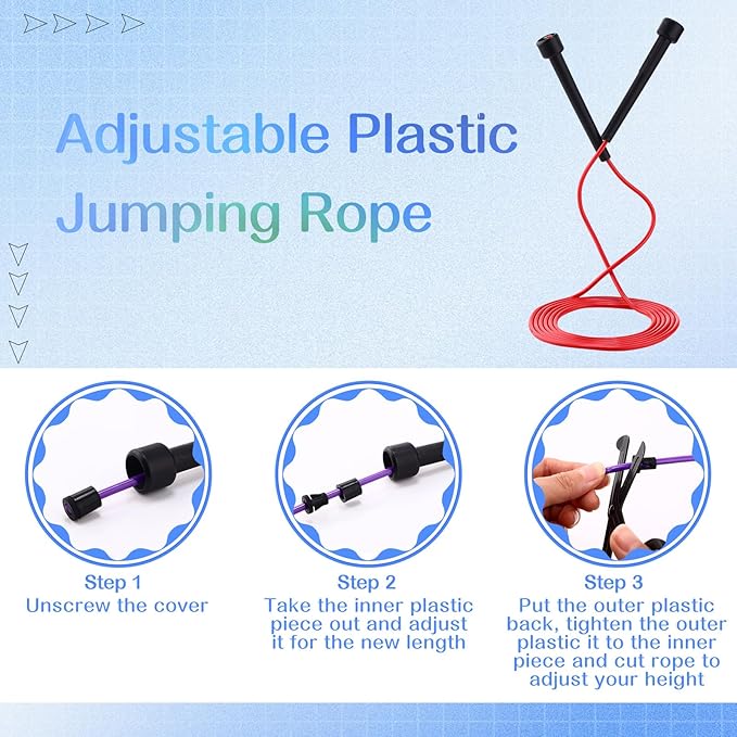 72 Pcs PVC Jump Ropes for Fitness 9.2 ft Adjustable Skipping Rope Versatile Unbreakable Speed Rope with Plastic Handles for Women Men Kids Endurance Training Cardio Exercise Workout