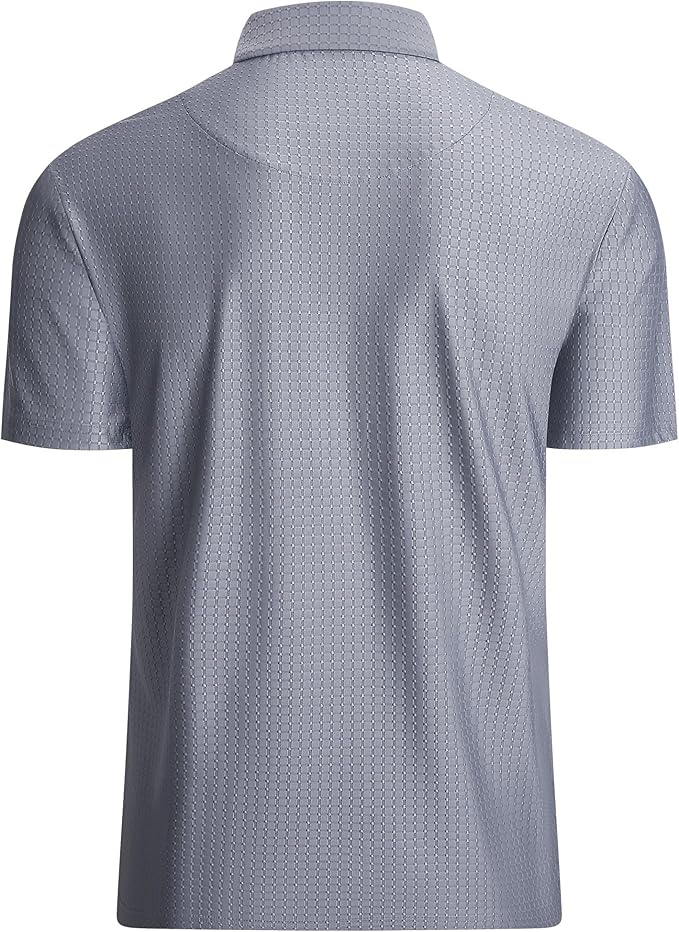 WARHORSEE Golf Polo Shirts for Men Short Sleeve Wrinkle Free 4 Way Stretch Moisture Wicking Performance Collared Tshirts
