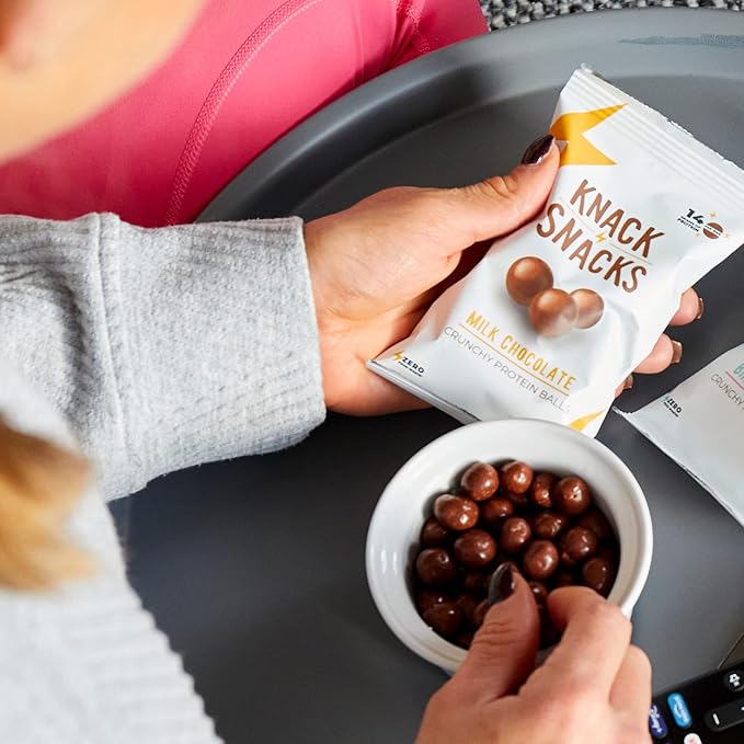 Knack Snacks | Crunchy Protein Balls - Variety Pack (9x 1.2oz Bags) | Lunchbox Ready, High Protein, Naturally Gluten Free, Lower Sugar, Great Snack for School, Work, Travel, Parties, Gaming, Anytime