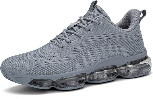 Mens Running Shoes Air Low Top Comfort Walking Lace Up Sneakers Breathable Fashion Tennis Sport Gym Fitness Cross Trainers