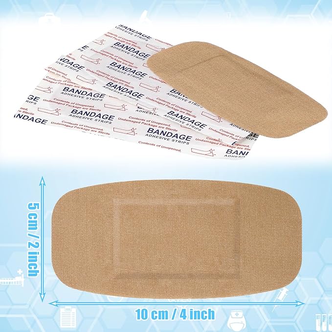 Sinmoe 400 Pcs Large Bandages Bulk Big Flexible Adhesive Wound Care Fabric Bandages for Care and Protect Wounds, 2 x 4 Inch