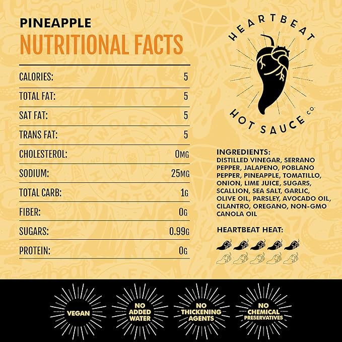 Heartbeat Hot Sauce Co. | Pineapple Habanero, 6 oz.