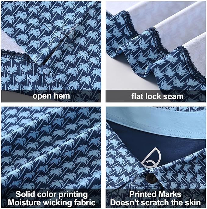 DEOLAX Mens Polo Shirts Fashion Print Mens Golf Shirt Dry Fit Mens Golf Polo Short Sleeve Quick Dry Funny Golf Shirt for Men