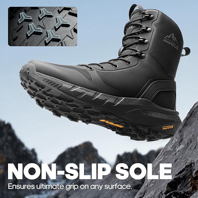 NORTIV 8 Men's Military Tactical Boot Lightweight Comfortable Boots for Work All Day Side Zipper Motorcycle Combat Hiking Boots Metrostrike(8-9 Inches)