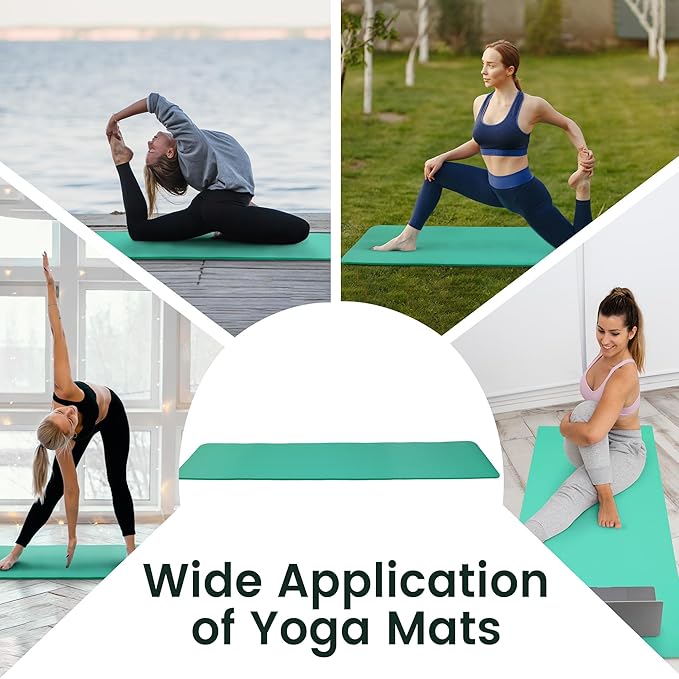 Yoga Mat, 1/2-Inch Extra Thick High Density Exercise Mat, Anti-Tear Exercise Yoga Mat with Carrying Strap, Suitable for Various Yoga Exercises