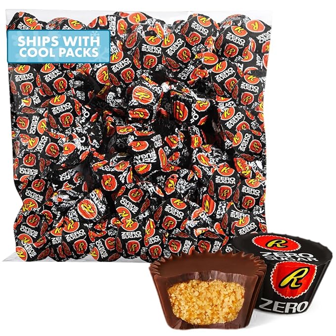 Zero Sugar Miniatures Dark Chocolate, 2 Pound Reese'sZero Sugar Peanut Butter Cups Delights, Indulgent Dark Chocolate Peanut Butter Cups For Enjoyment, Perfect For Snacking, Parties, and Gifts