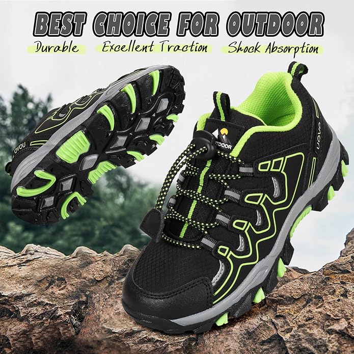 UOVO Boys Girls Kids Sneakers Hiking Running Outdoor Walking Tennis Shoes Waterproof Non Slip Fashion Sneakers(Little/Big Kids