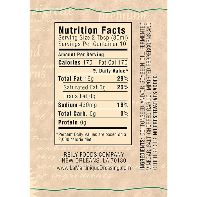 La Martinique True French Vinaigrette Dressing 10 Ounce Bottle (Pack of 1)