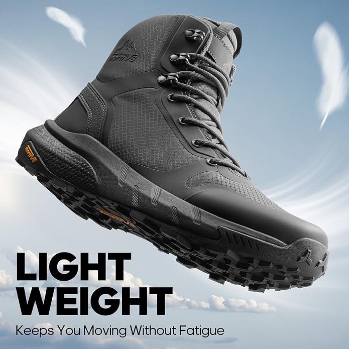 NORTIV 8 Men's Military Tactical Boot Lightweight Comfortable Boots for Work All Day Side Zipper Motorcycle Combat Hiking Boots Metrostrike(8-9 Inches)