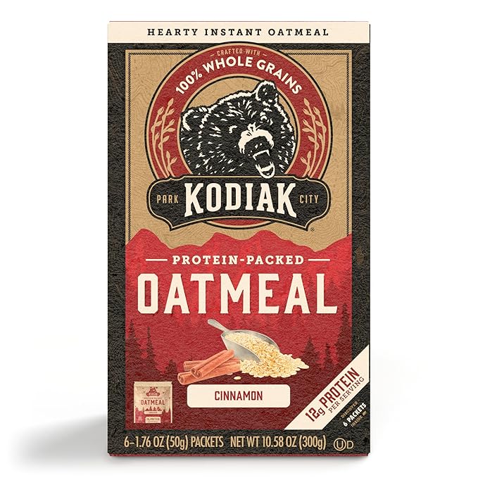 Kodiak Cakes Instant Oatmeal Packets - High Protein- 100% Whole Grains Breakfast Food - Cinnamon (36 Packets)