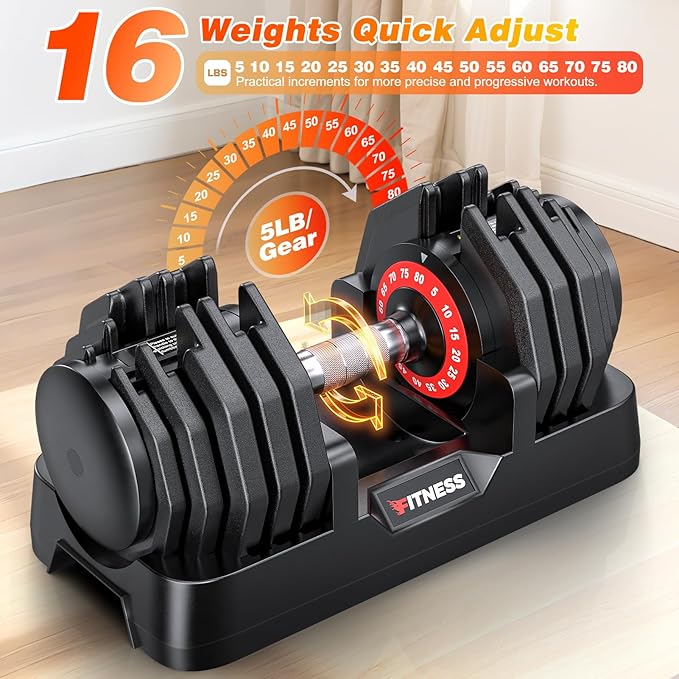 XDDIAS Adjustable Dumbbell Set of 2-25LB/55LB Set-1Sec Adjustable Dumbbell Weights-5 in 1 Free Weights Dumbbells Set with Effortless Tray/No-Slip Handle-Compact Size for Women/Men at Home Gym