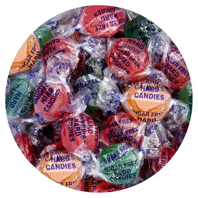Arcor Sugar Free Fruit Hard Candy, 2 Pound Bulk Bag (Approx 140 Pieces), Individually Wrapped Hard Candy, The Hampton Popcorn & Candy Company