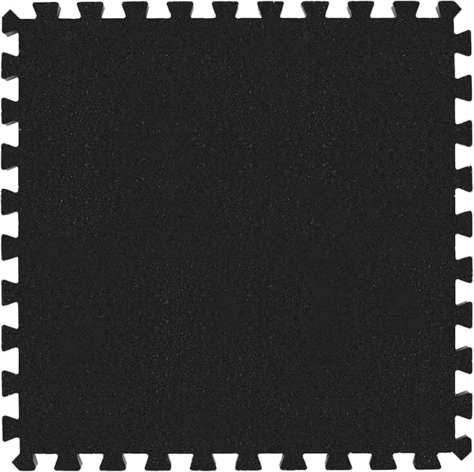 IncStores Impact Foam Rubber Floor Tiles, Interlocking Home Gym Floor Matts for Weight & Workout Equipment Room Padding, 2'x2' Tiles