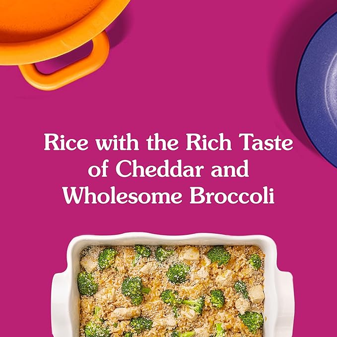 BEN'S ORIGINAL Ready Rice Cheddar Broccoli Flavored Rice, Easy Dinner Side, 8.5 OZ Pouch (Pack of 12)