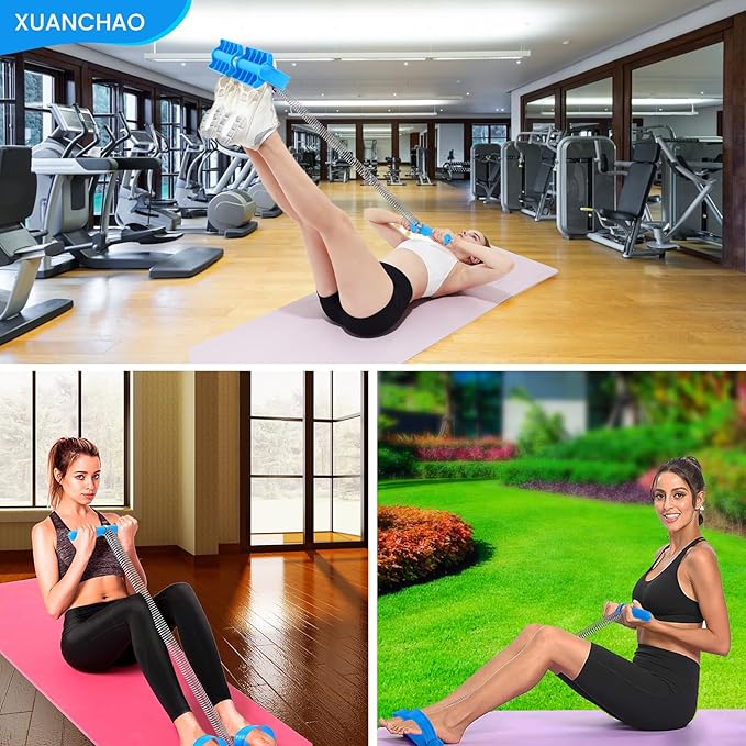 Pedal Puller Resistance Bands with Single Spring – Durable Sit Up Equipment for Home Gym, Strength Training for Abs, Legs, Chest – Portable Full-Body Workout Gear