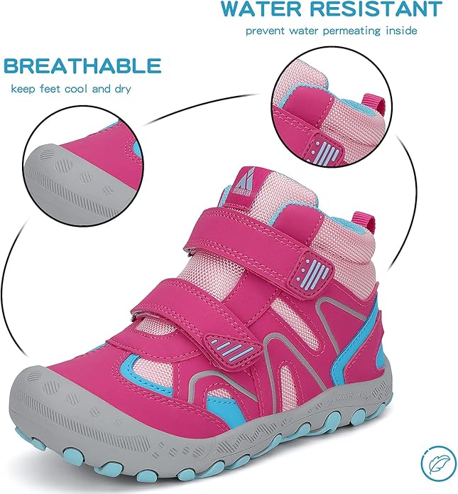 Mishansha Kids Water Resistant Hiking Boots, Boys Girls Anti Collision Anti-Skid Athletic Outdoor Adventure Trekking Shoes
