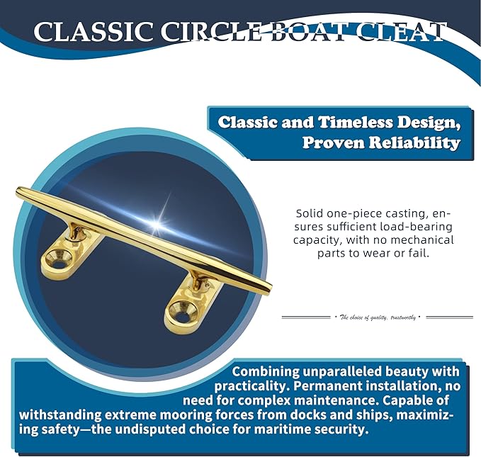 SHENGHUISS Boat Cleat 316 Stainless Steel Open Base Boat Dock Cleats（4"/5"/6"/8"/10"/12"） Silver/Gold for Boat, Dock, Kayaks, Nautical Decor ect