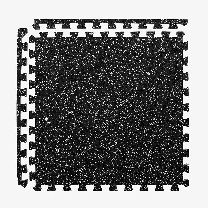 IncStores Impact Foam Rubber Floor Tiles, Interlocking Home Gym Floor Matts for Weight & Workout Equipment Room Padding, 2'x2' Tiles