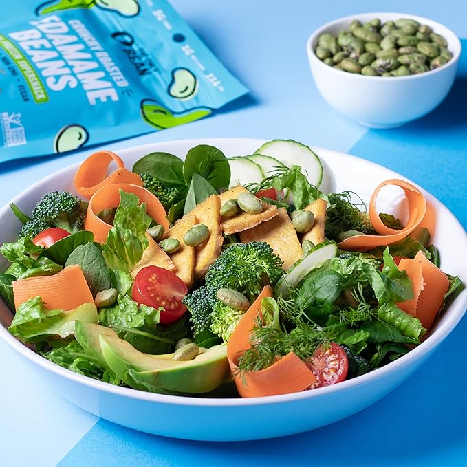 The Only Bean Crunchy Dry Roasted Edamame Snacks (Sea Salt), Keto Snack Food, High Protein (11g) Healthy Snacks, Low Carb Gluten Free Office Vegan Food 100 Calorie Snack Pack, 0.9oz 10 Pack