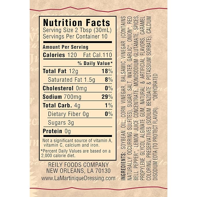 La Martinique Balsamic Vinaigrette Dressing 10 Ounce Bottle (Pack of 2)
