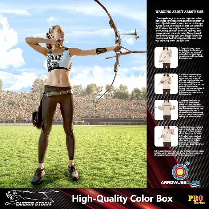 SUNYA 12-Pack 30 Inch Carbon Arrows Spine 500 or 400 for 40-60 LBS Bows｜Switch to Recurve/Compound Modes, Anti-Loose O-Ring & TPU Vanes for Hunting/Target Practice